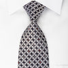 Nicole St Giles Rhinestone Silk Necktie Silver Trellis On 