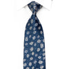 Nicole St Giles Rhinestone Tie Silver Floral On Blue With 