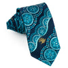 Nina Ricci Classic Silk Rhinestone Necktie Turquoise 