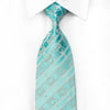 Nina Ricci Men’s Crystal Rhinestone Tie White Silver Striped