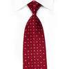 Nina Ricci Men’s Crystal Silk Necktie Mauve Dots On Burgundy