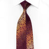 Nina Ricci Men’s Crystal Silk Tie Orange Floral On Burgundy 