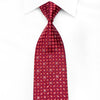 Nina Ricci Mens Crystal Silk Tie Red Geometric Circles On 