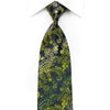 Nina Ricci Men’s Rhinestone Necktie Green Paisley On Navy 