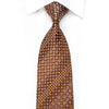 Nina Ricci Men’s Silk Necktie Geometric On Brown With Gold 