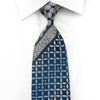 Nina Ricci Men’s Silk Necktie Geometric & Cartouche On Blue 