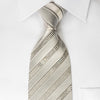 Nina Ricci Mens Silk Rhinestone Tie Silver Striped On White 