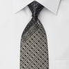 Nina Ricci Rhinestone Necktie Silver Fleur De Lis On Black 