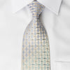 Nina Ricci Rhinestone Silk Necktie Blue Interlocking Circles