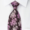 Nina Ricci Rhinestone Silk Necktie Floral On Purple With 