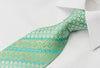 Nina Ricci Rhinestone Silk Necktie Geometric Floral On Mint 