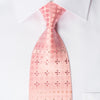 Nina Ricci Rhinestone Silk Necktie Silver Dots On Pink With 