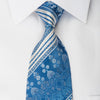 Nina Ricci Rhinestone Silk Necktie White Striped On Blue 