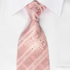 Nina Ricci Rhinestone Silk Necktie White Stripes On Pink 