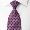 Nina Ricci Silk Necktie Checker Cartouche On Purple With 