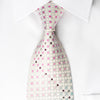 Nina Ricci Silk Necktie Silver Pink Checker On White With 