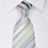 Nina Ricci Silk Necktie Turquoise Purple Striped With 