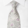 Nina Ricci Silk Rhinestone Necktie Anthemion On Silver With 