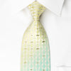 Nina Ricci Silk Rhinestone Necktie Green Turquoise 