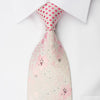 Nina Ricci Silk Rhinestone Necktie Pink Floral On White With