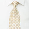 Nina Ricci Silk Tie Foulard On Golden Beige With Gold 