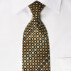 Nina Ricci Silk Tie Geometric Dots On Brown With Rhinestones