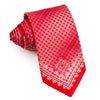 Nina Ricci Woven Silk Necktie White Foulard Pattern On Red 