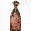 OVO Classic Silk Rhinestone Necktie Floral On Burgundy With 