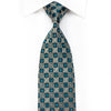 Paco Rabanne Men’s Crystal Silk Necktie Gold Turquoise 