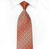 Paco Rabanne Men’s Crystal Silk Tie Orange Geometric On 