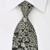 Paco Rabanne Rhinestone Necktie Silver Baroque Paisley On 