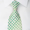 Paco Rabanne Rhinestone Silk Necktie Green Polka Dots On 