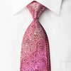 Paco Rabanne Rhinestone Silk Necktie Paisley On Purple With 