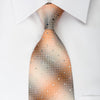 Paco Rabanne Silk Necktie Orange Silver Geometric With 