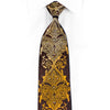 Paco Rabanne Silk Rhinestone Necktie Orange Damask Om Brown 