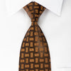 Pal Zileri Necktie Golden Yellow Geometric On Dark Brown 