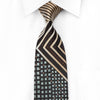 Park Land Men’s Crystal Rhinestone Necktie Golden Striped 