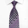 Park Land Mens Rhinestone Silk Necktie Pink Checkered On 