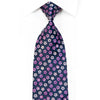 Park Land Rhinestone Necktie Floral On Blue With Sparkles - 