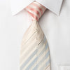 Park Land Rhinestone Silk Necktie Blue Pink Stripes On White