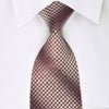 Park Land Rhinestone Silk Necktie Orange Paisley On Silver -