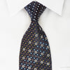 Park Land Silk Necktie Dots On Navy With Rhinestones & 