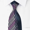 Park Land Silk Rhinestone Necktie Pink Stripes On Blue With 