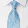 Park Land Silk Rhinestone Necktie Silver Damask On Blue 