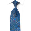 Parkland Rhinestone Silk Necktie Geometric On Navy Blue With