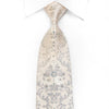 Perry Ellis Men’s Crystal Tie Silver Floral Damask On White 