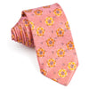 Perry Ellis Men’s Rhinestone Silk Neck Tie Orange Floral 