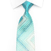 Perry Ellis Men’s Rhinestone Silk Tie Blue Geometric Chevron