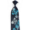 Perry Ellis Men’s Silk Necktie Blue Floral On Black With 