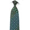 Perry Ellis Men’s Silk Necktie Green Floral On Black 
